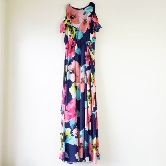 Vince Camuto Floral Cold Shoulder Maxi Dress - Picture 3 of 4